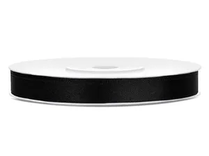 Satinband, schwarz, 6 mm x 25 m